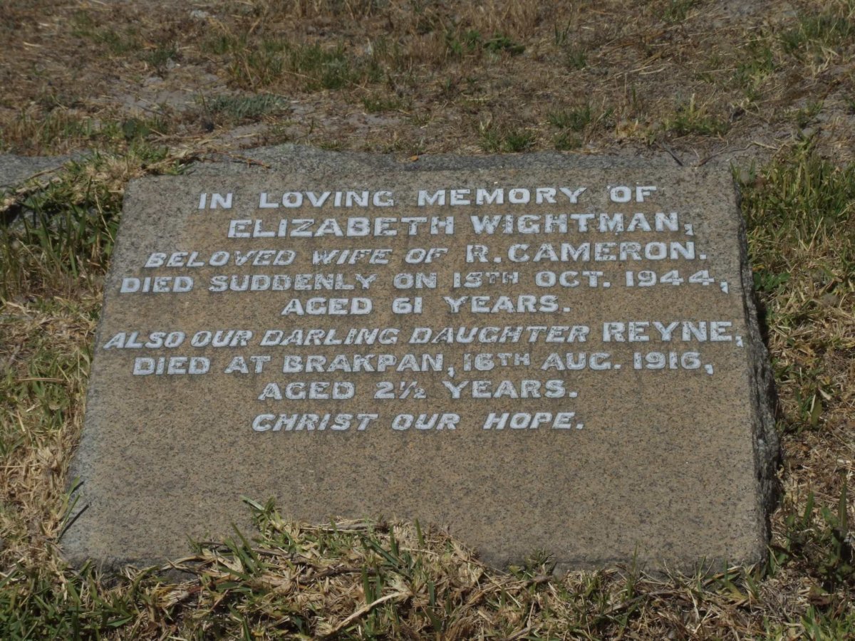 CAMERON Elizabeth, WIGHTMAN -1944 :: CAMERON Reyne -1916