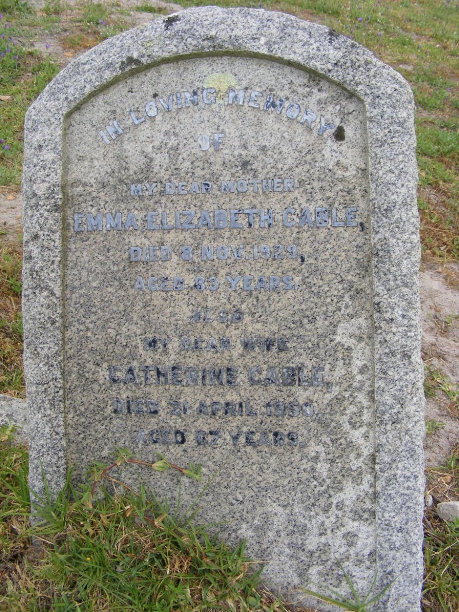 CABLE Emma Elizabeth -1929 :: CABLE Catherine -1950