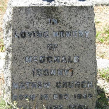 CHURCH McDonald Mathew 1956-195?