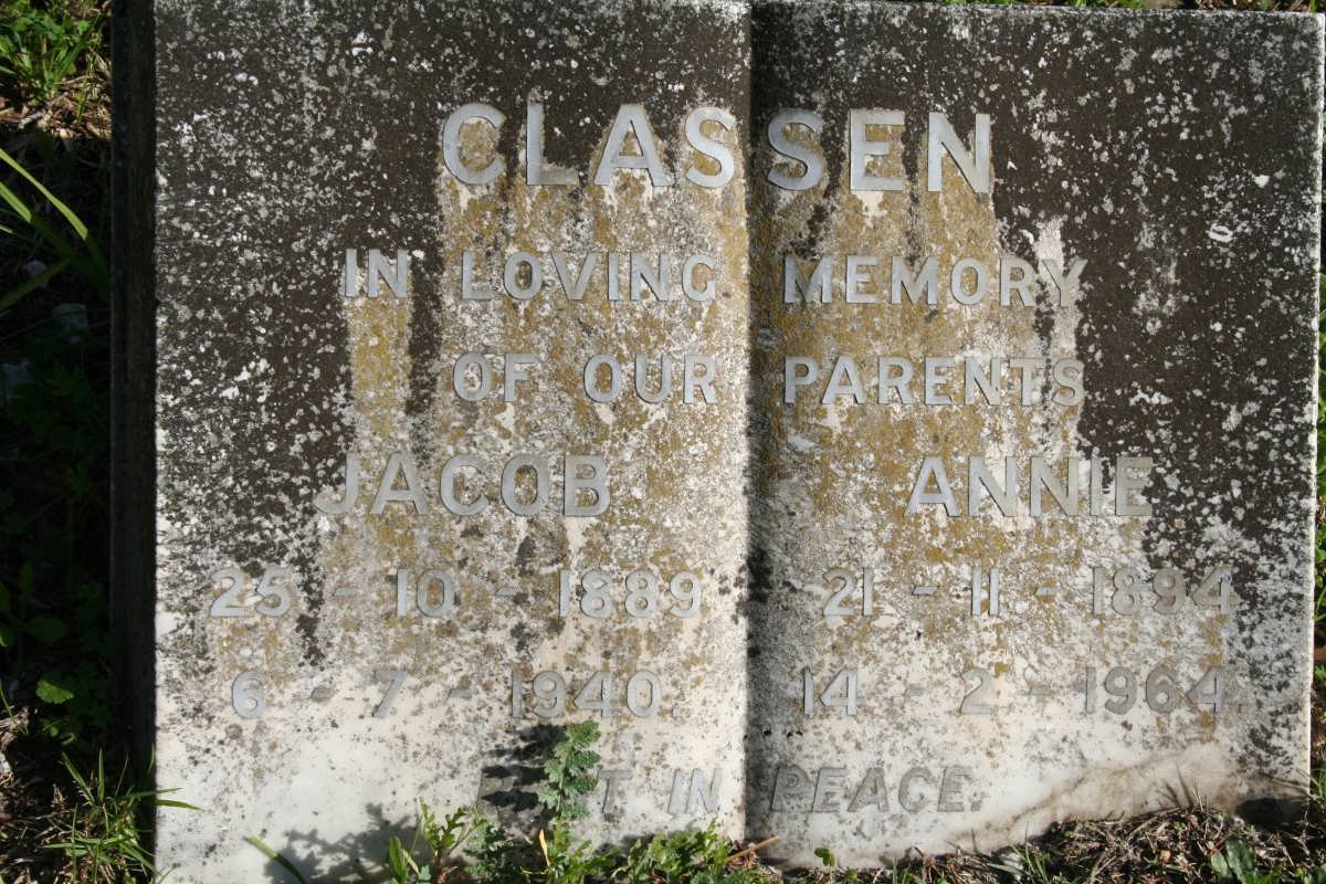 CLASSEN Jacob 1889-1940 &amp; Annie 1894-1964
