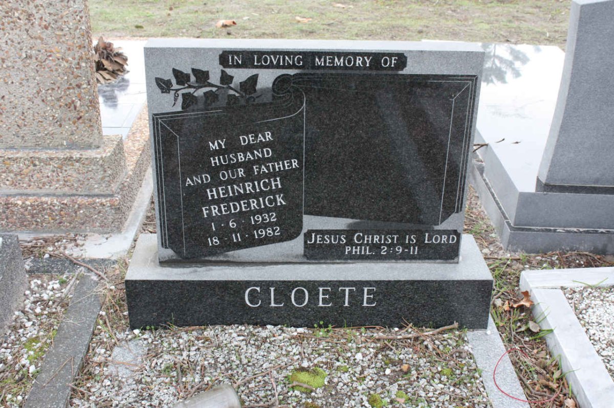 CLOETE Heinrich Frederick 1932-1982