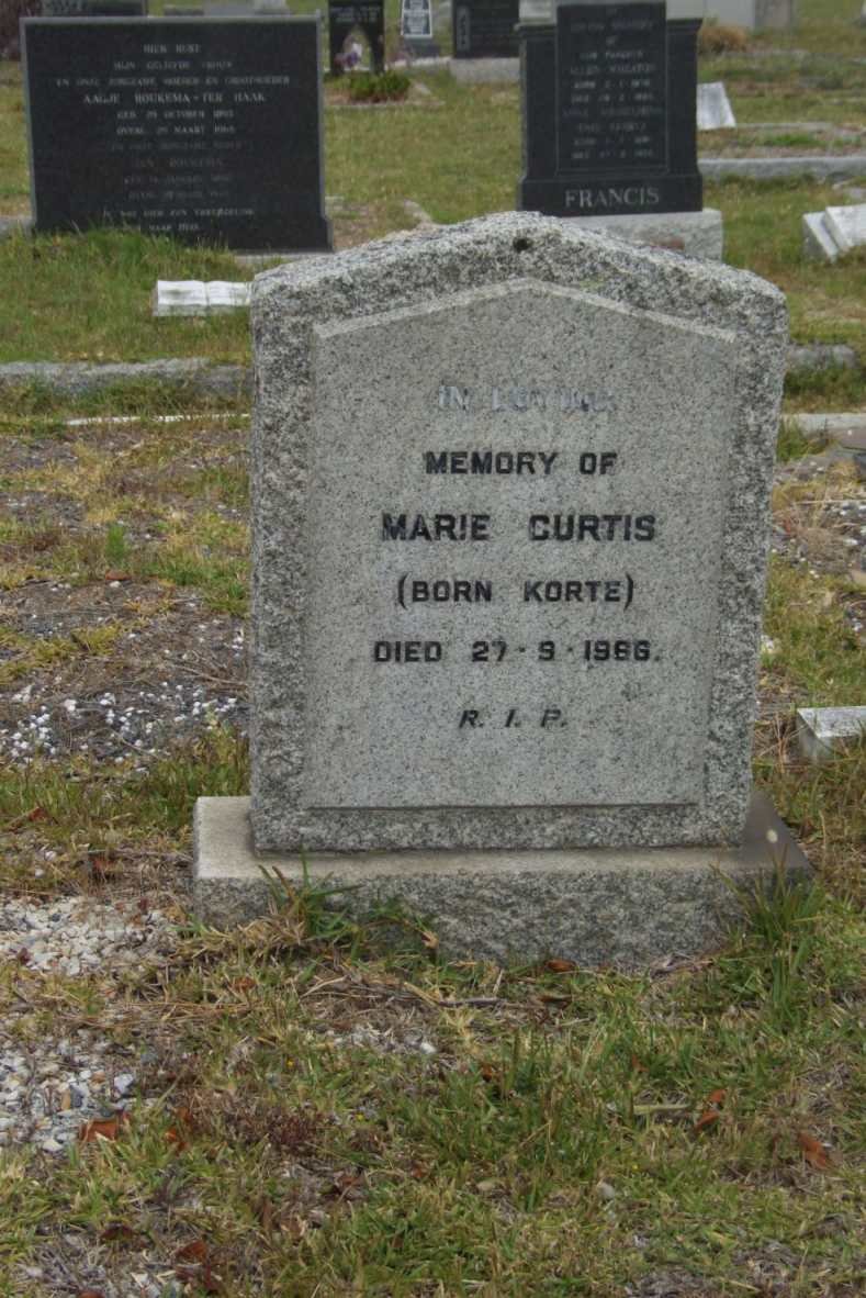 CURTIS Marie nee KORTE -1966