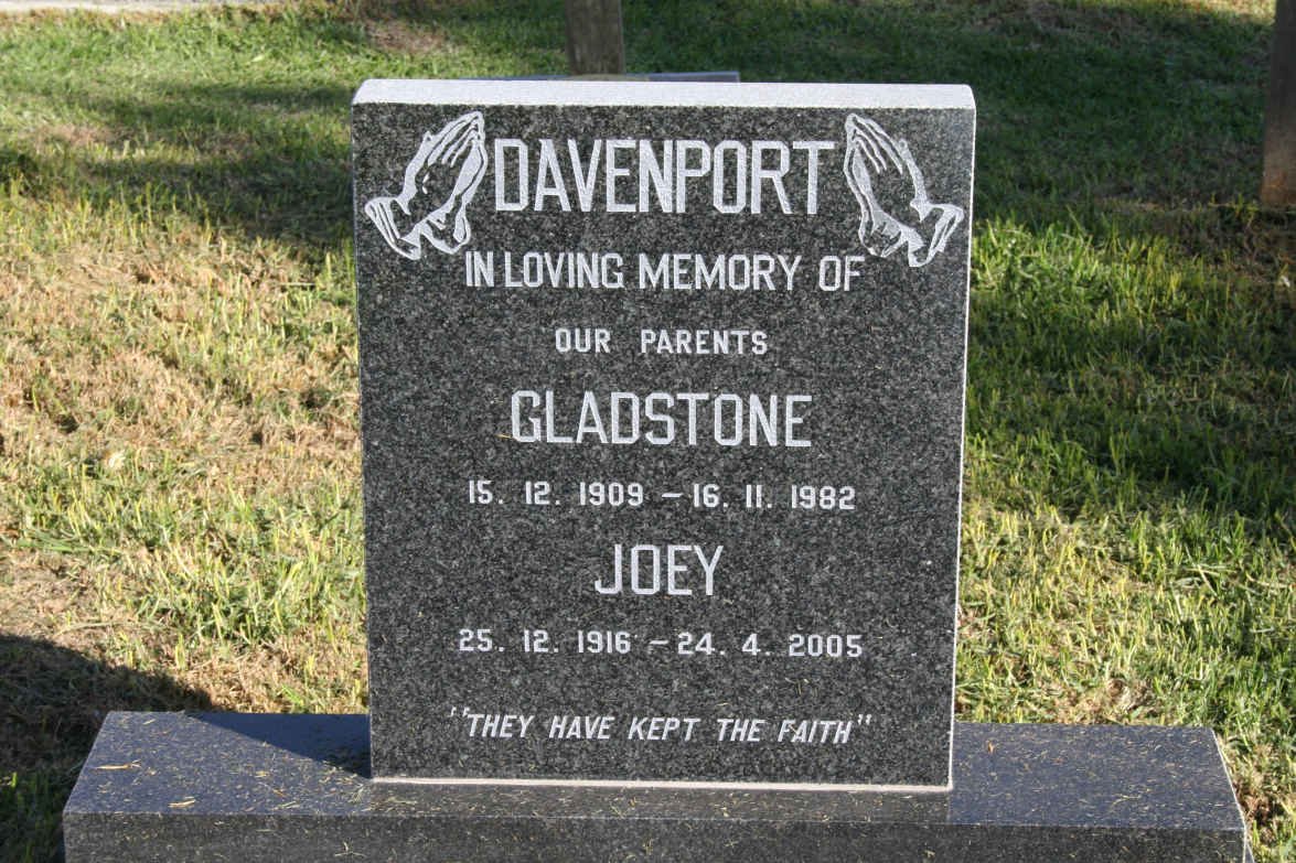 DAVENPORT Gladstone 1909-1982 &amp; Joey 1916-2005