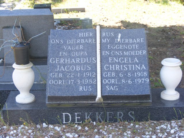 DEKKERS Gerhardus Jacobus 1912-1982 &amp; Engela Christina 1918-1979