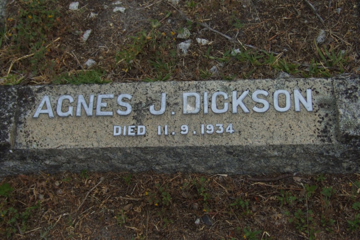 DICKSON Agnes J. -1934