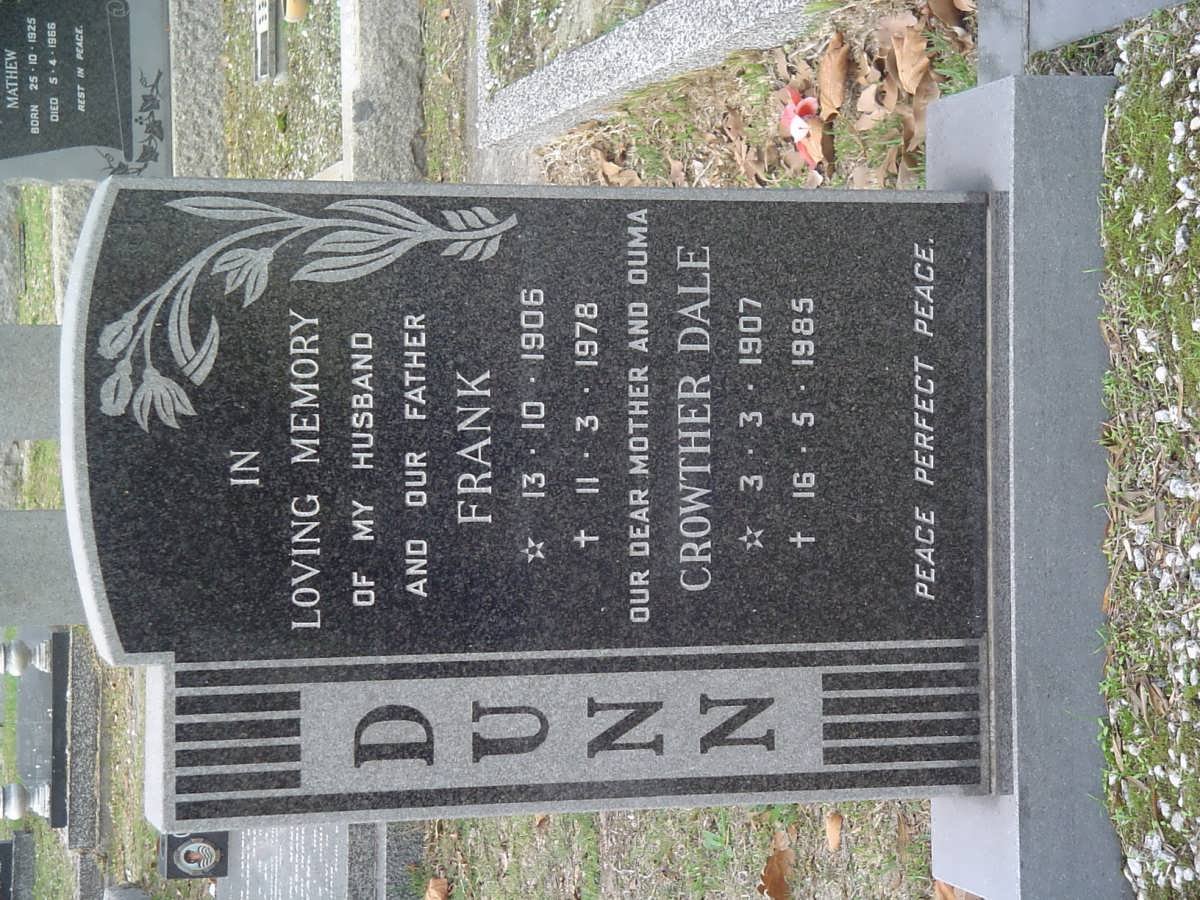 DUNN Frank 1906-1978 &amp; Crowther Dale 1907-1985