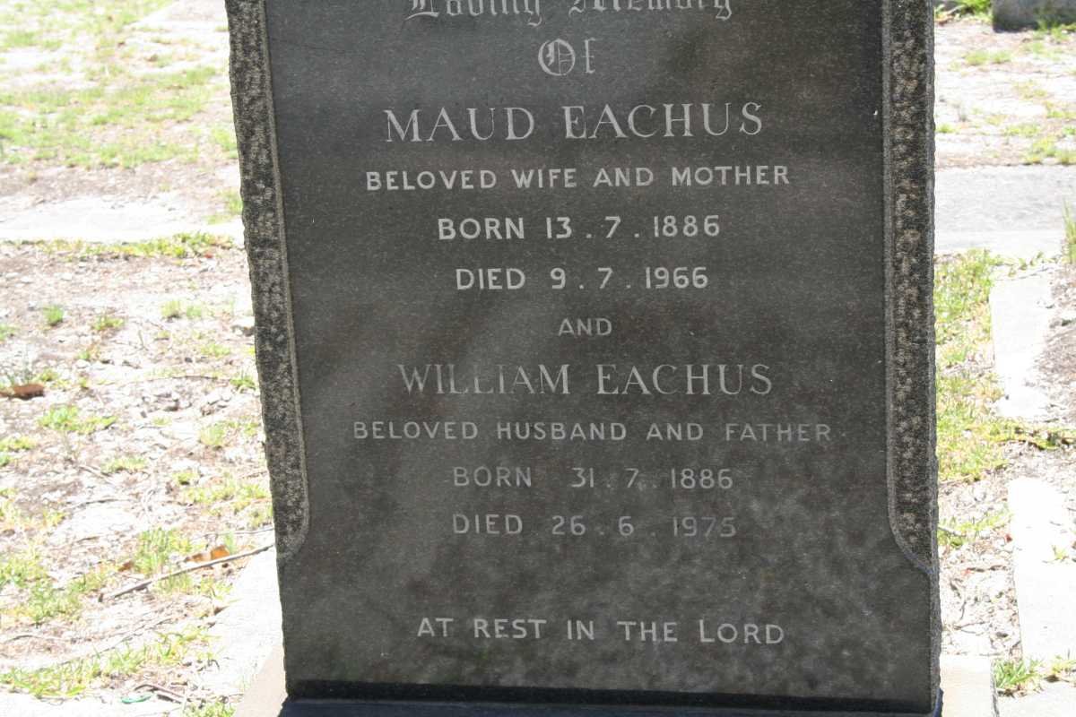 EACHUS William 1886-1975 &amp; Maud 1886-1966