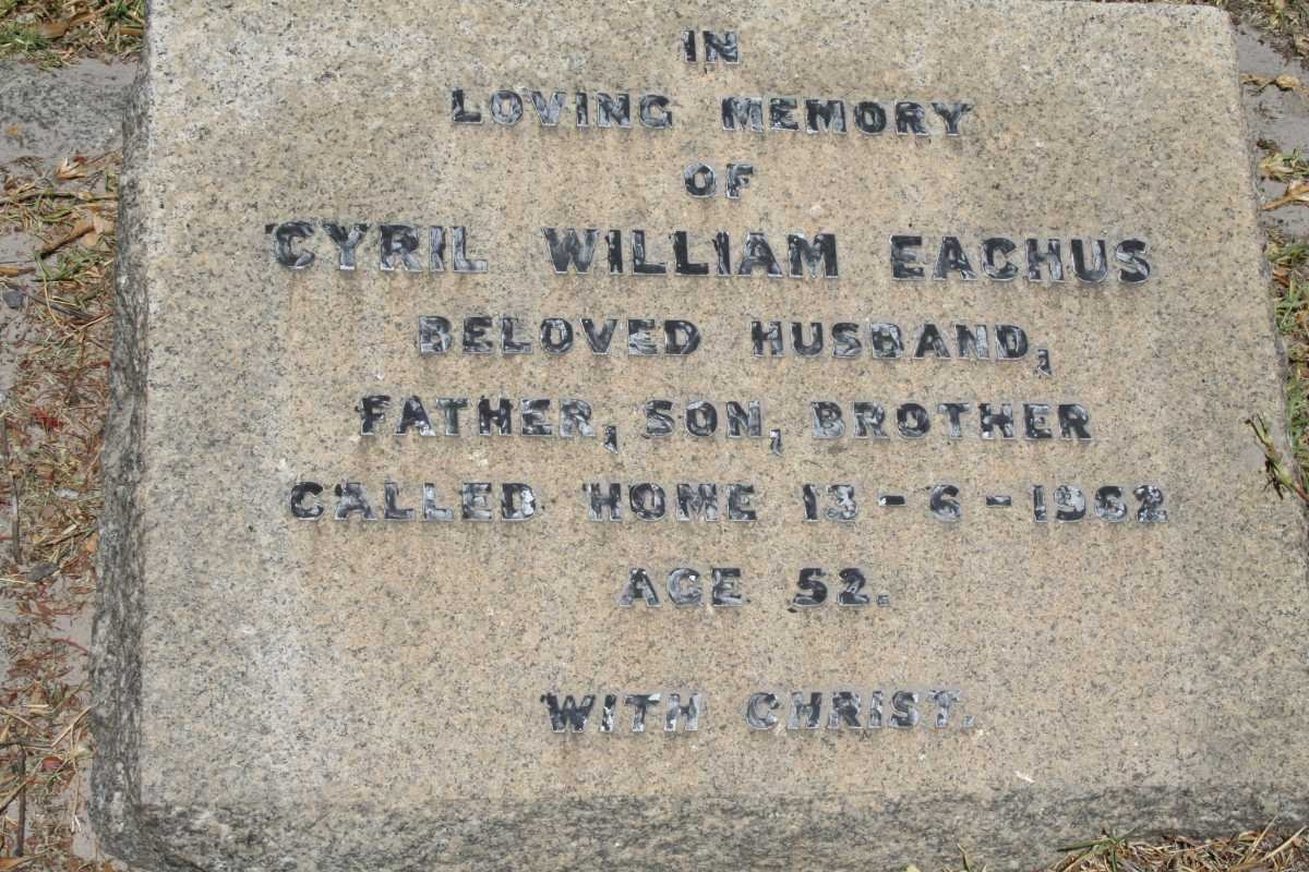 EACHUS Cyril William -1962