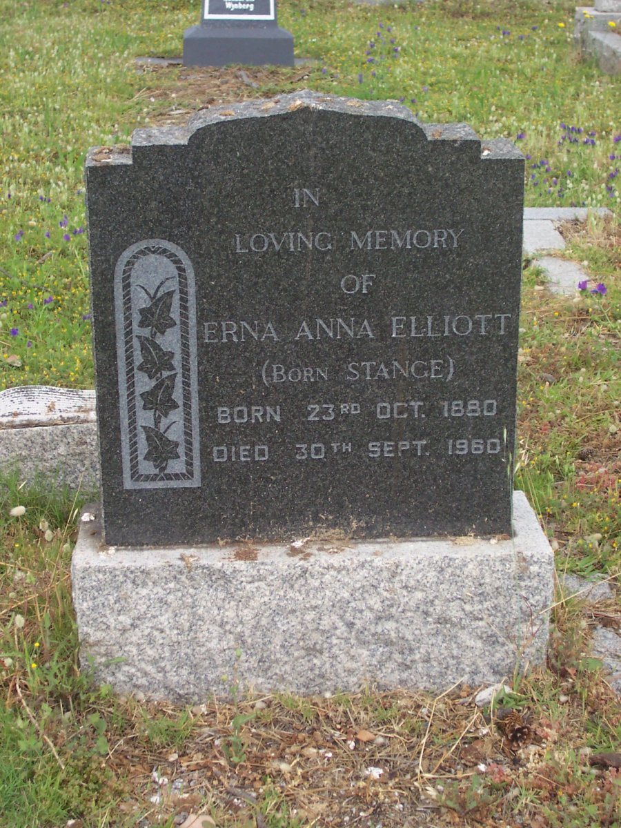 ELLIOTT Erna Anna nee STANGE 1880-1960