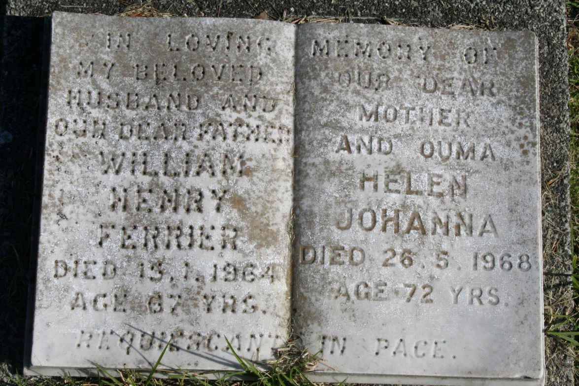 FERRIER William Henry -1964 &amp; Helen Johanna -1968
