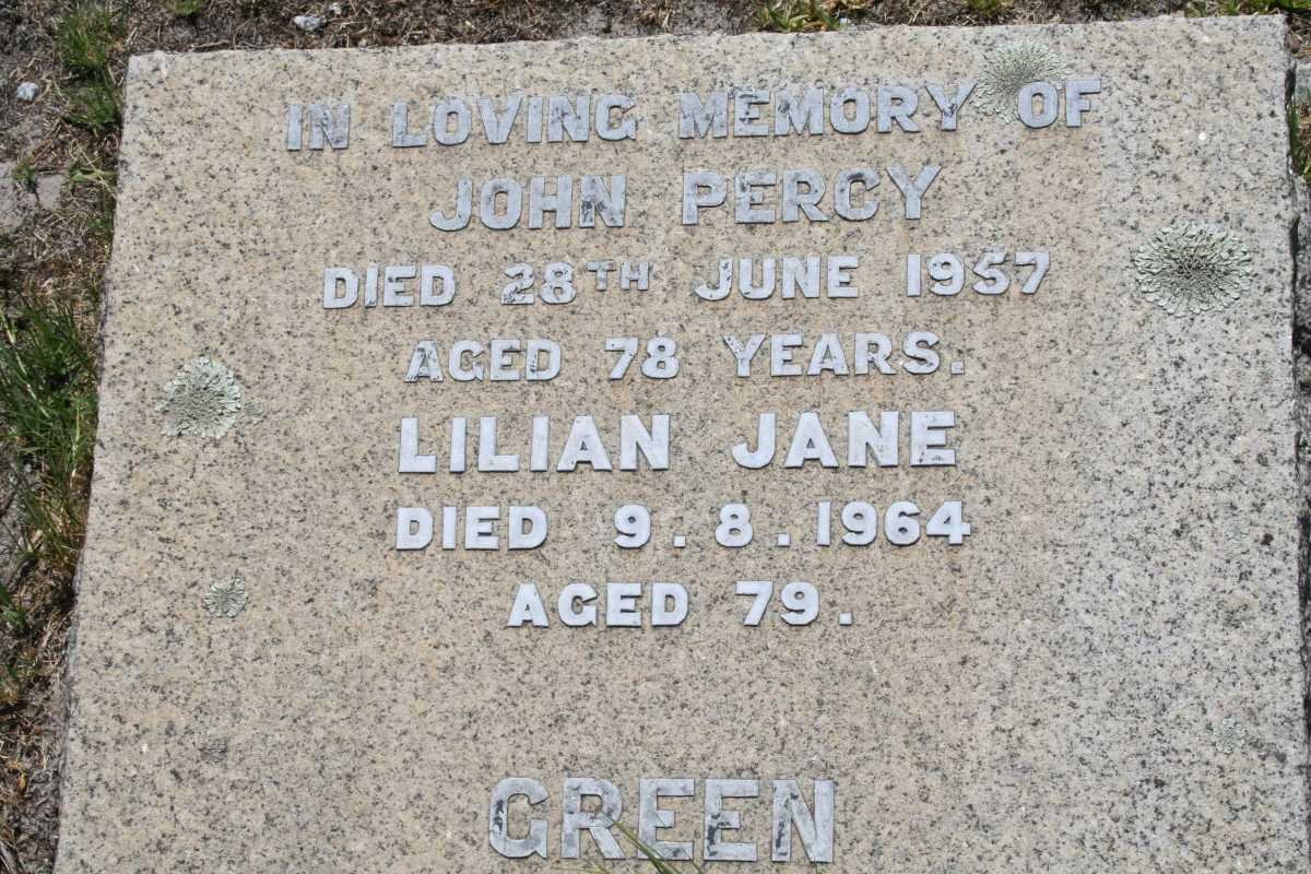GREEN John Percy -1957 &amp; Lilian Jane -1964