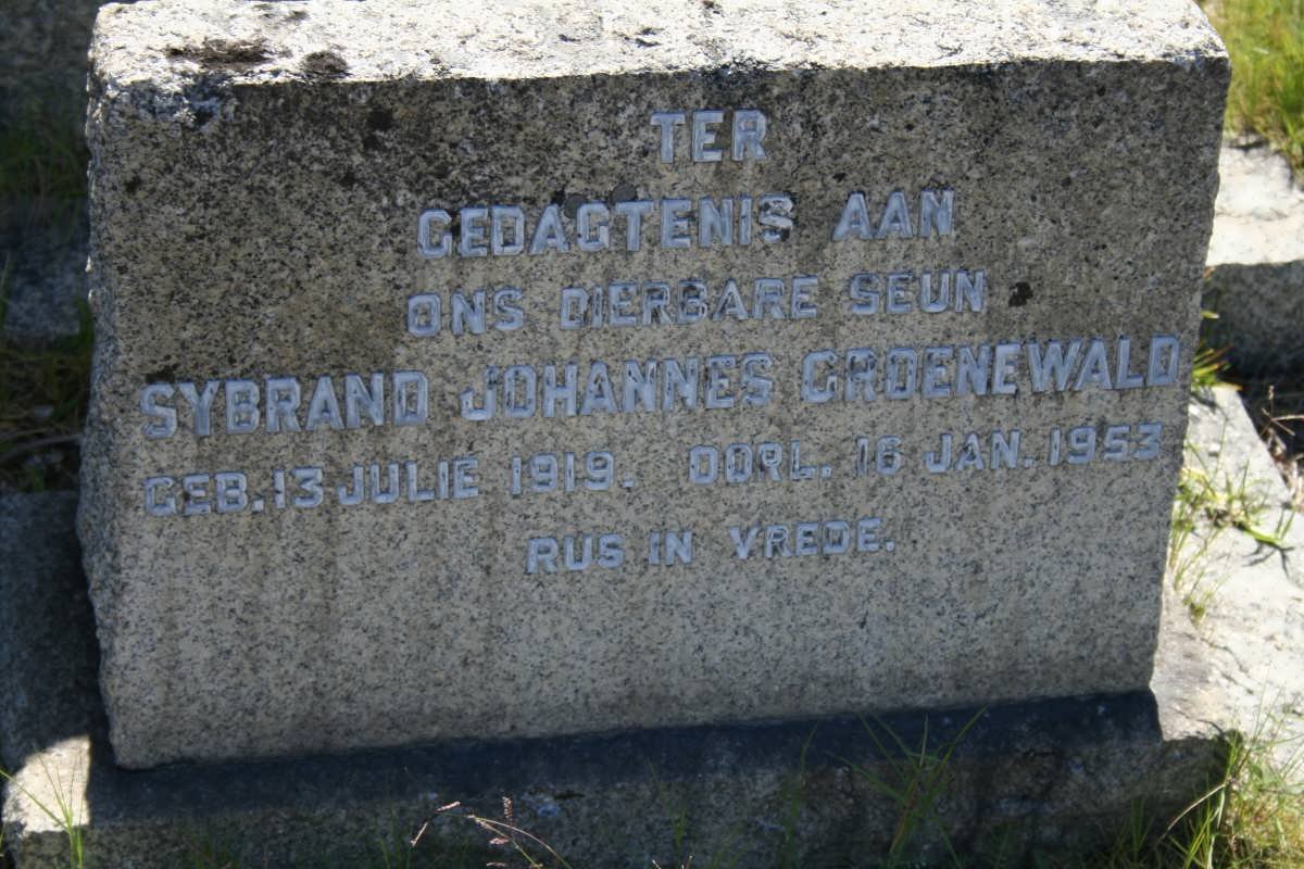 GROENEWALD Sybrand Johannes 1919-1953
