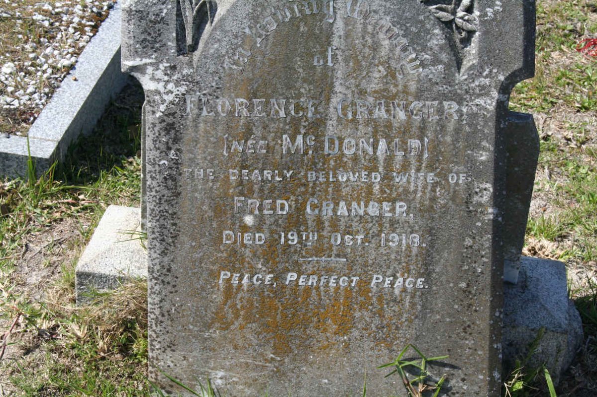 GRANGER Florence nee Mc DONALD -1918