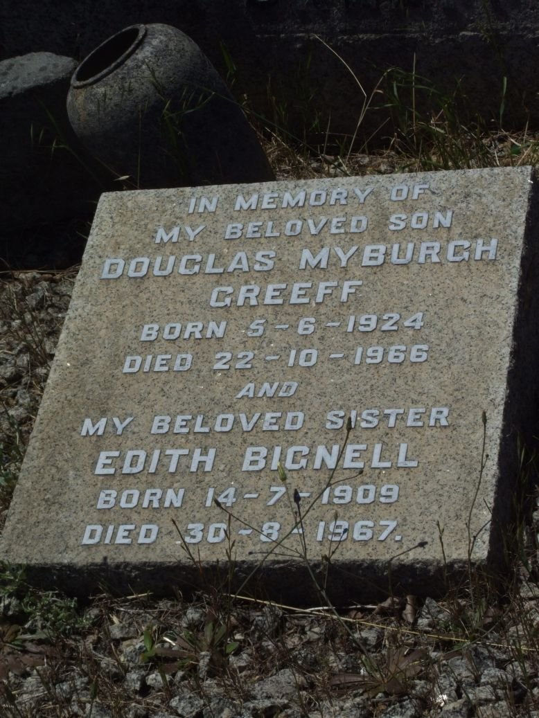 GREEFF Douglas Myburgh 1924-1966 :: BIGNELL Edith 1909-1967
