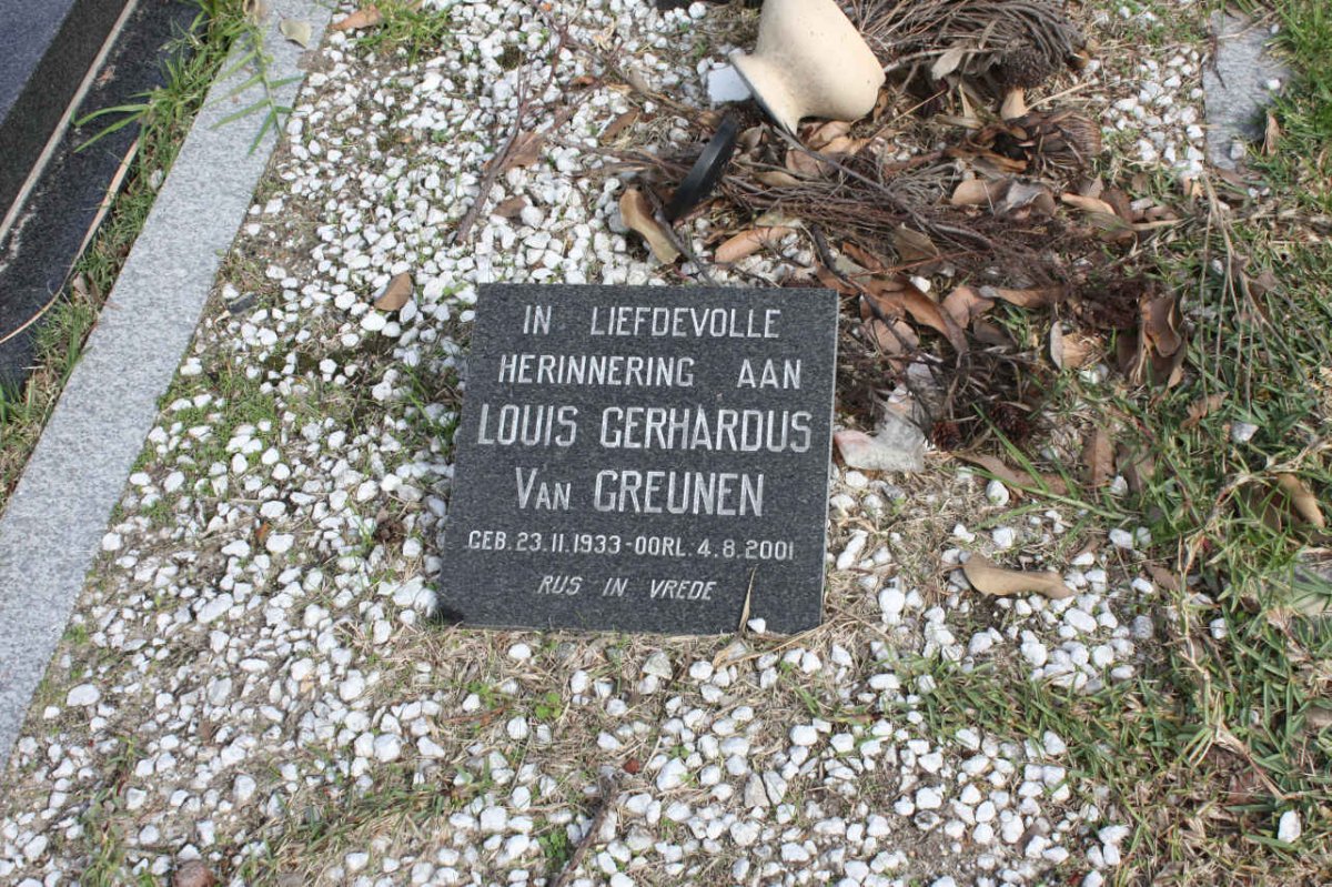 GREUNEN Louis Gerhardus, van 1933-2001