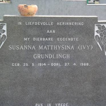 GRUNDLINGH Susanna Matthysina 1914-1968