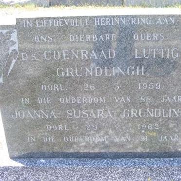 GRUNDLINGH Coenraad Luttig -1959 &amp; Johanna Susara -1962