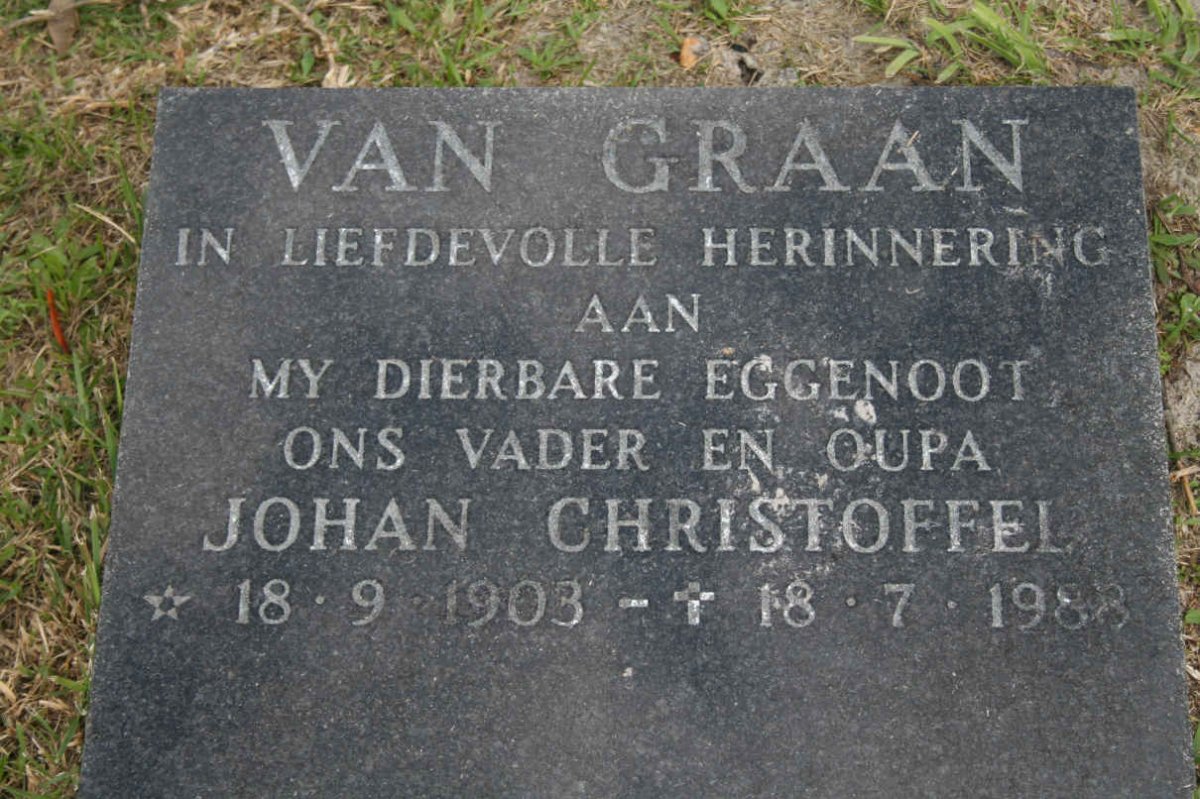 GRAAN Johan Christoffel, van 1908-1988