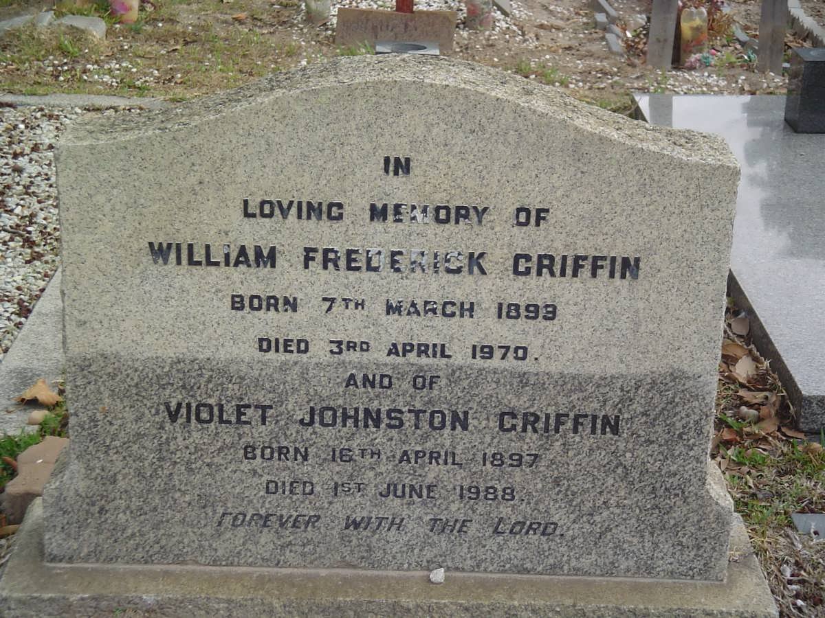GRIFFIN William Frederick 1899-1970 &amp; Violet Johnston 1897-1988
