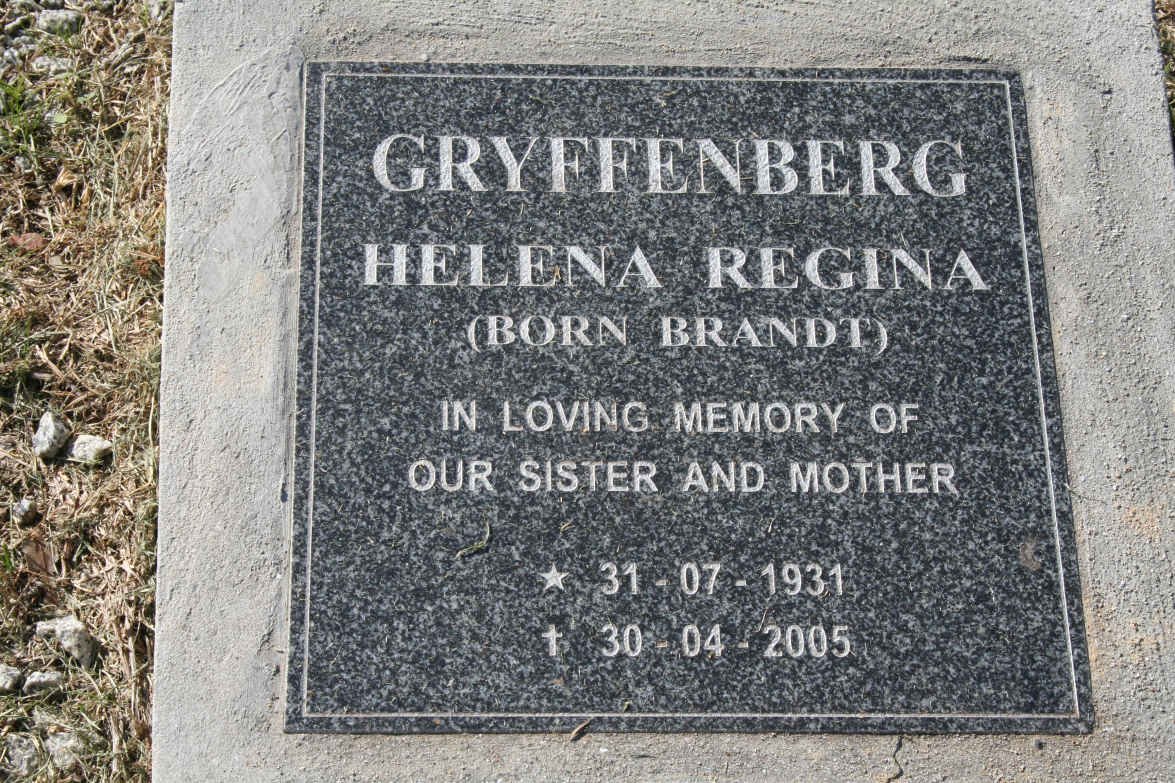 GRYFFENBERG Helena Regina nee BRANDT 1931-2005