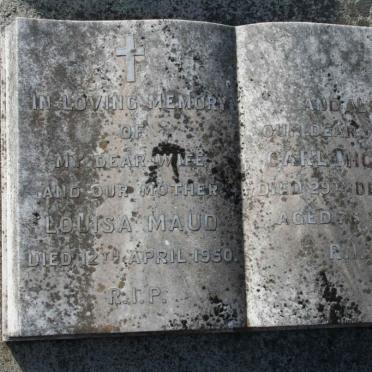 GRUNDER Carl Michael -1959 &amp; Louisa Maud -1950