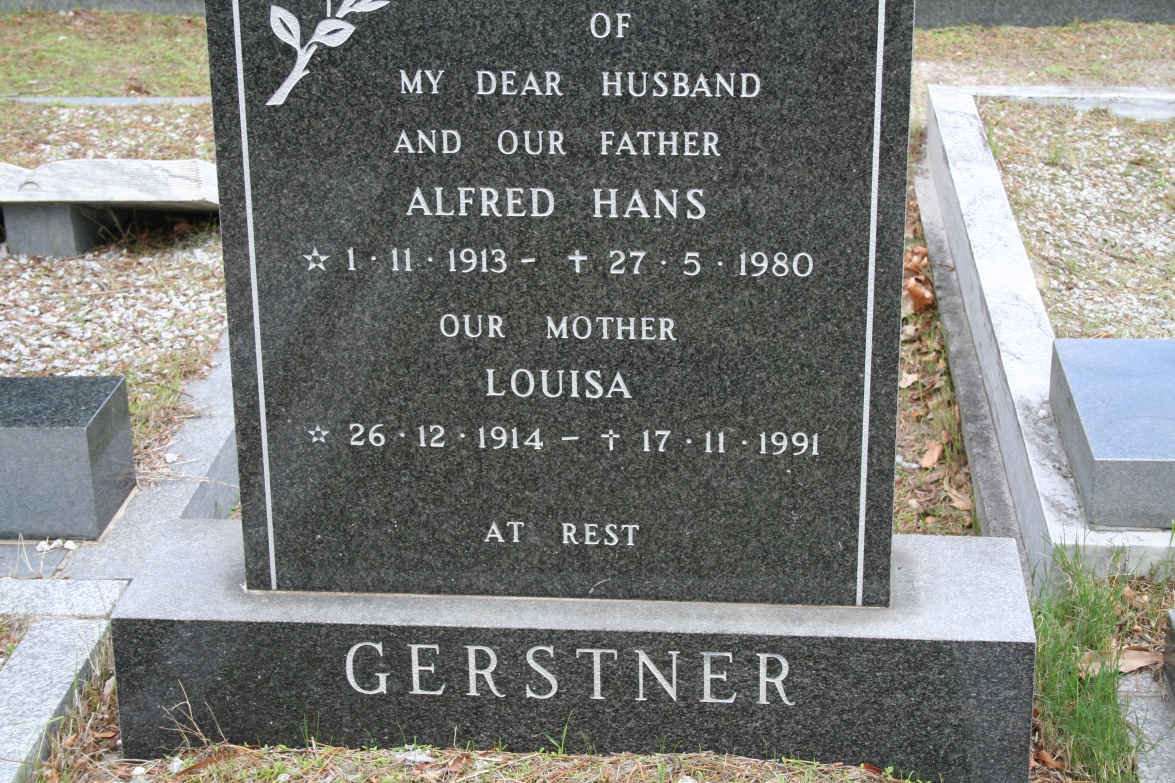 GERSTNER Alfred Hans 1913-1980 &amp; Louisa 1914-1991