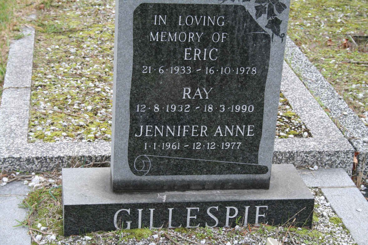 GILLESPIE Eric 1933-1978 :: GILLESPIE Ray 1932-1990 :: GILLESPIE Jennifer Anne 1961-1977