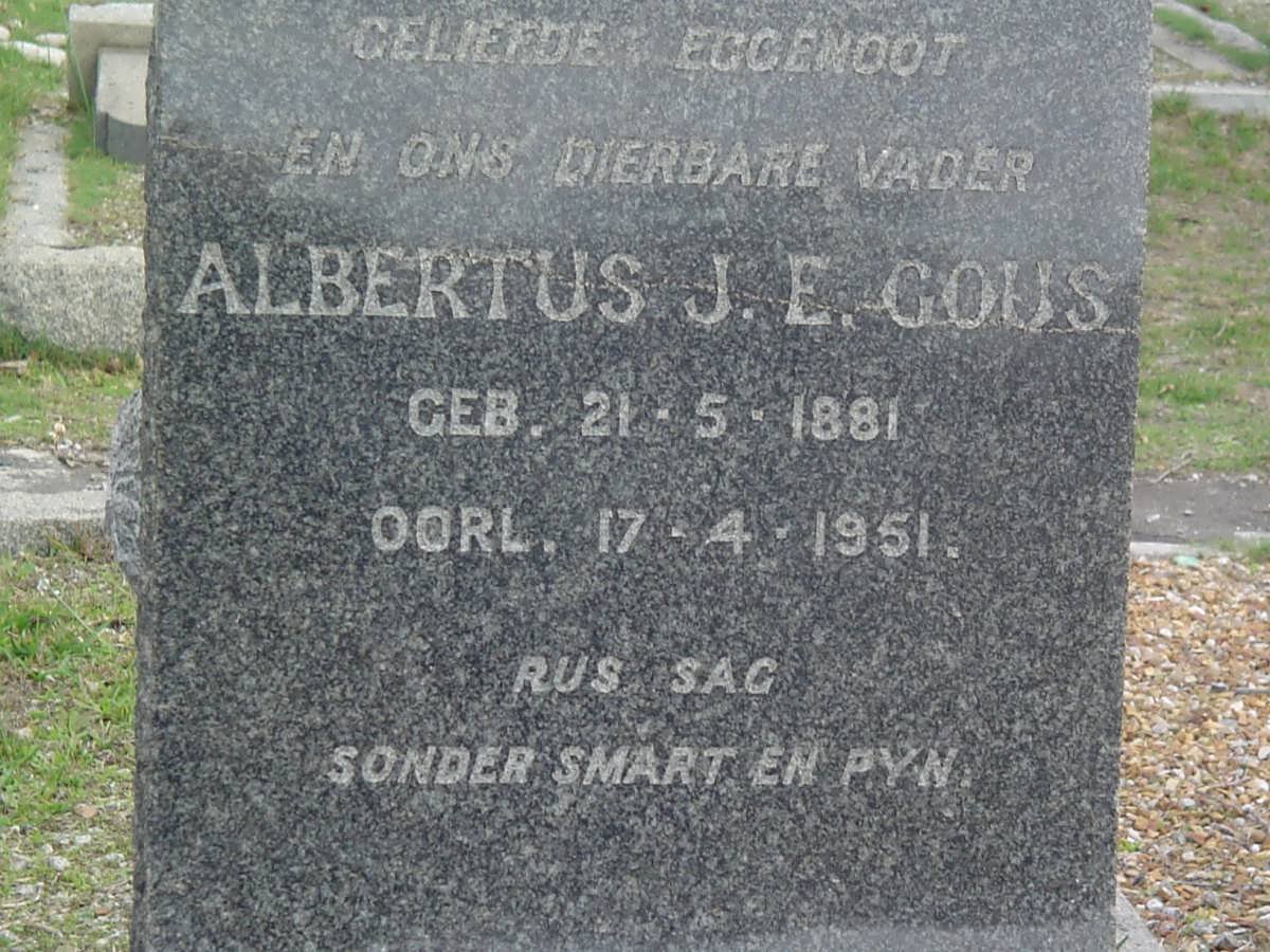 GOUS Albertus J.E. 1881-1951