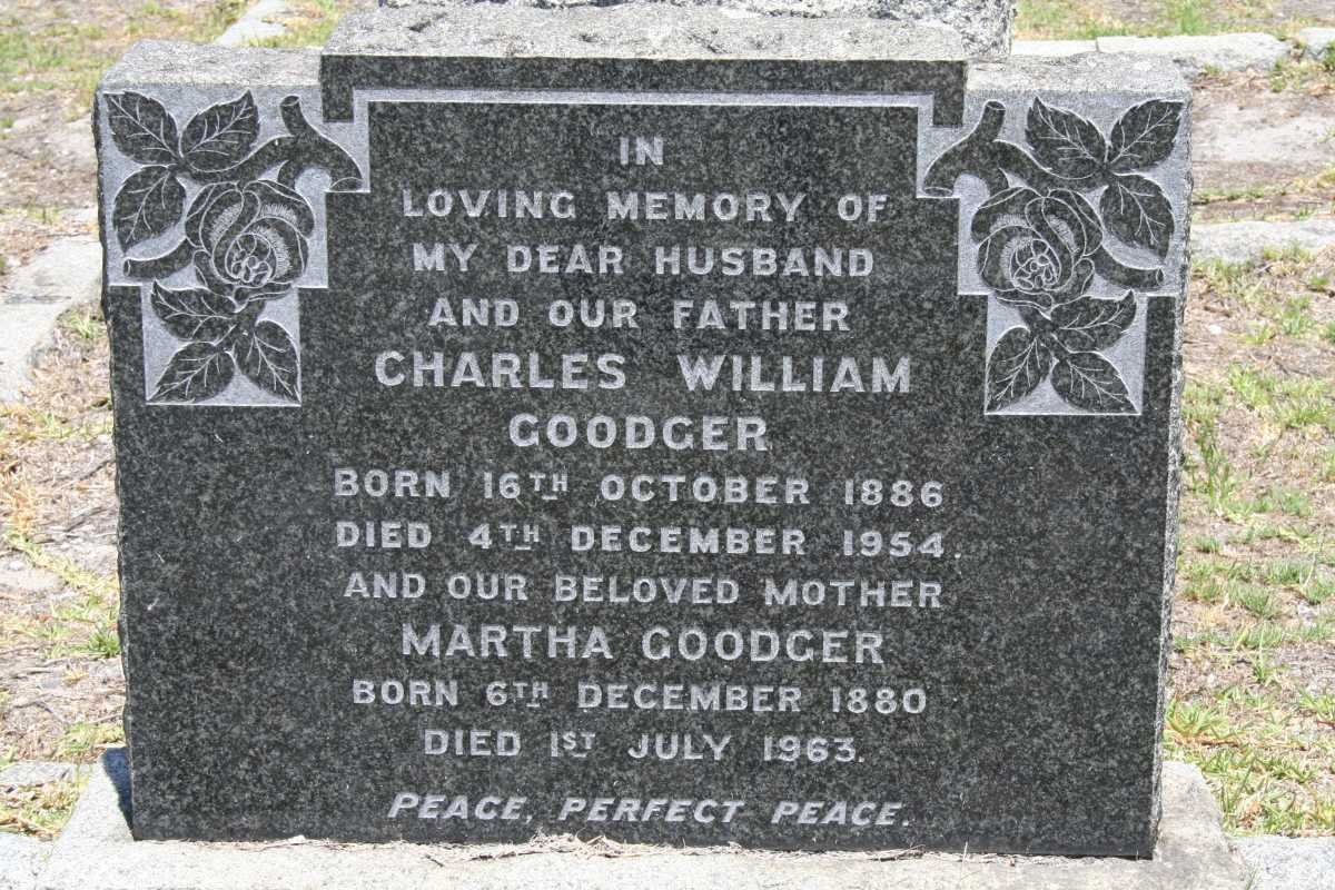 GOODGER Charles William 1886-1954 &amp; Martha 1880-1963
