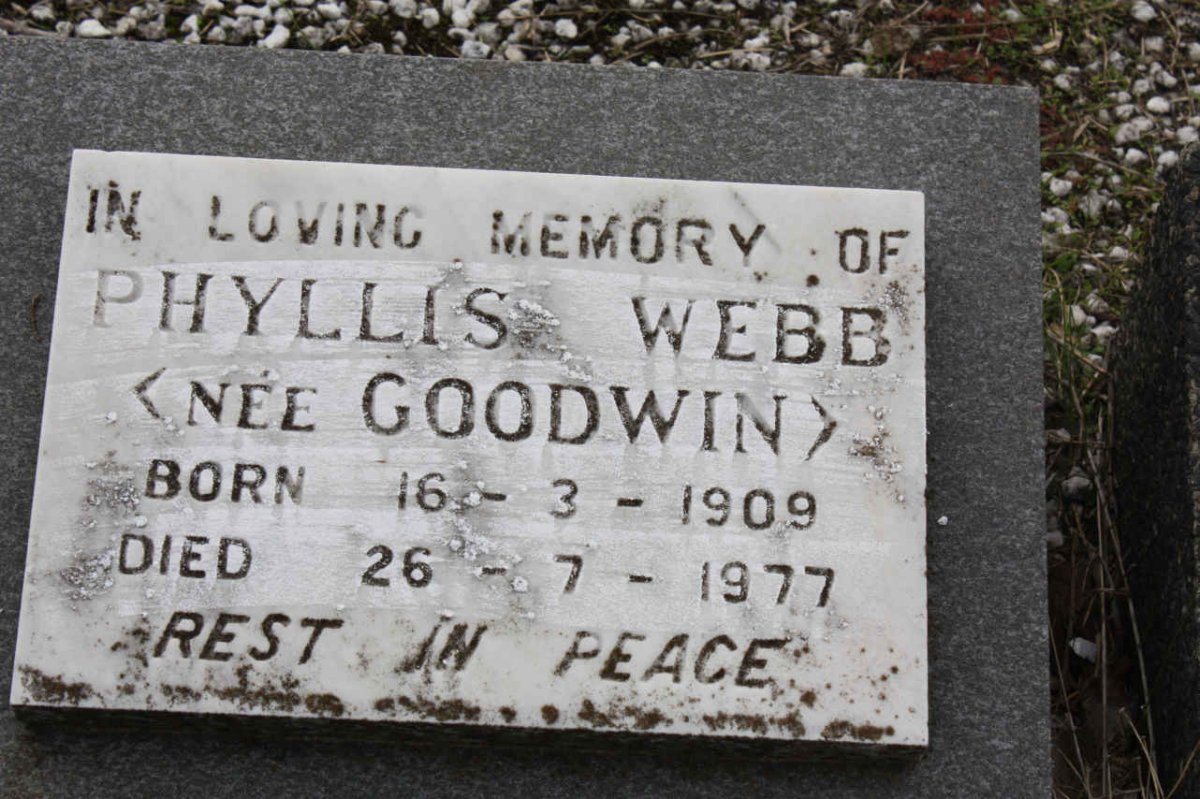 WEBB Phyllis nee GOODWIN 1909-1977