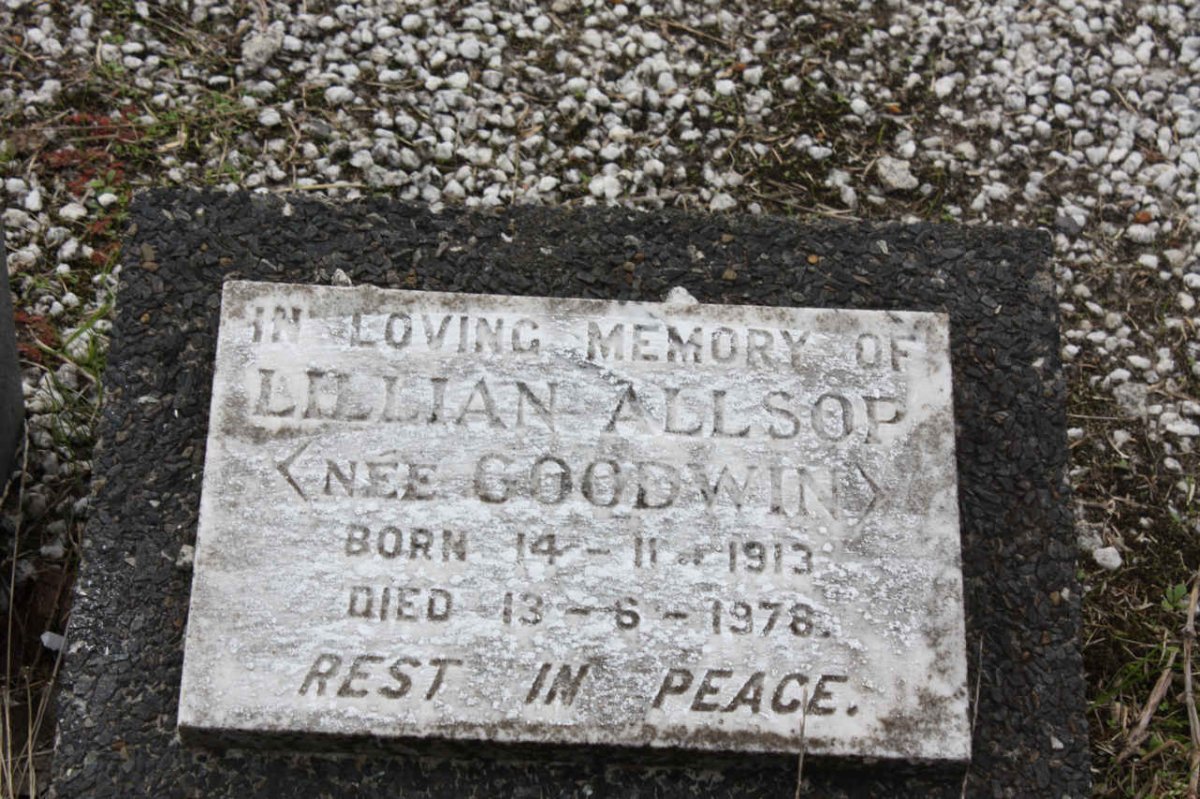 ALLSOP Lillian nee GOODWIN 1913-1978