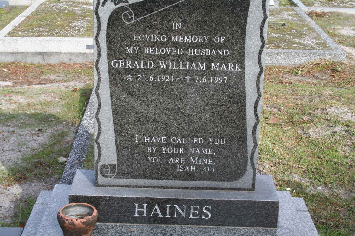 HAINES Gerald William Mark 1921-1997