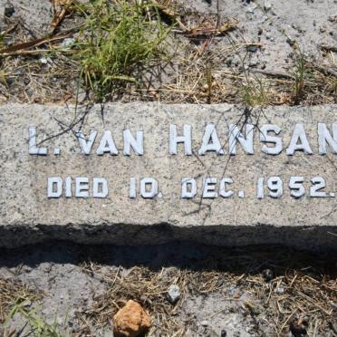 HANSAN L., van -1952