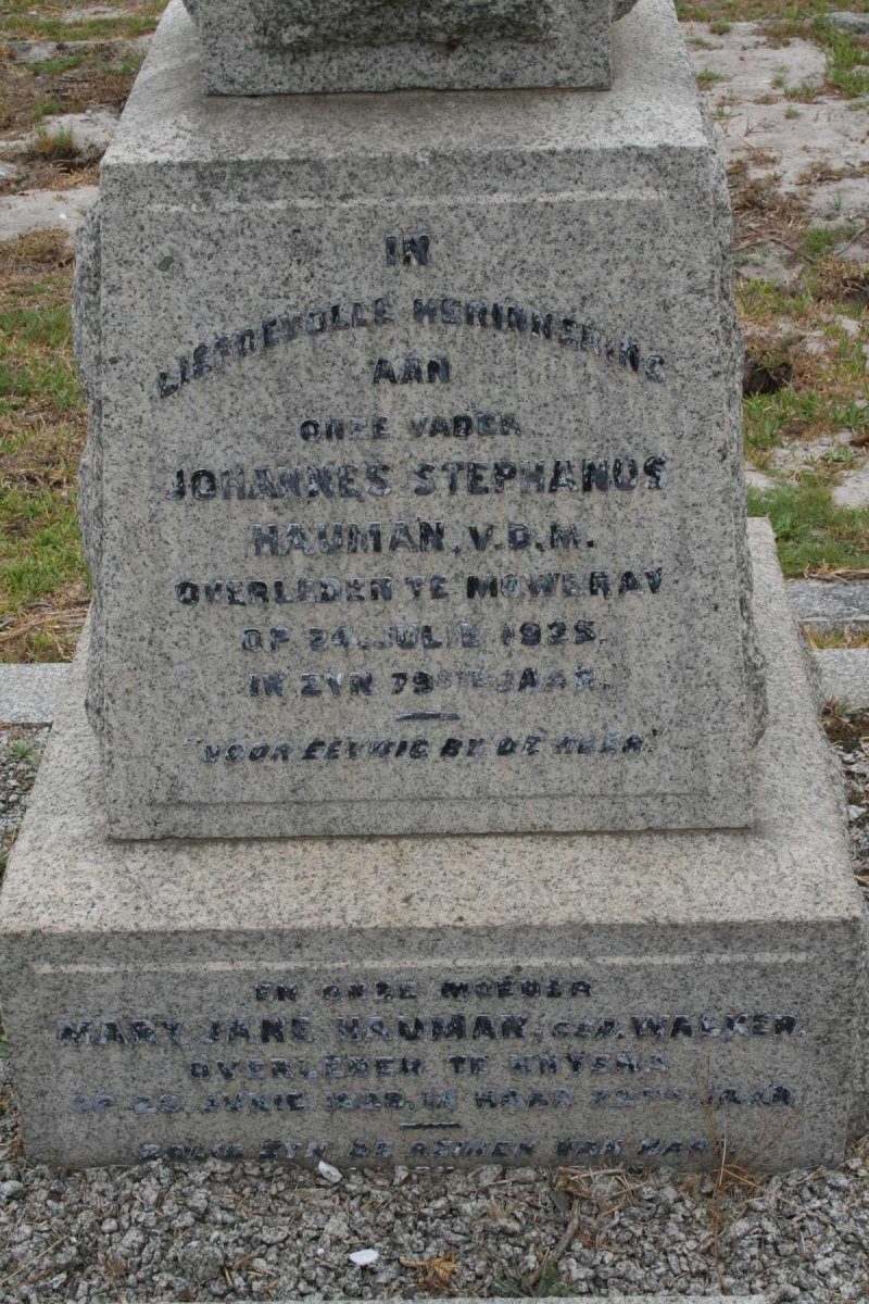 HAUMAN Johannes Stephanus -1925 &amp; Mary Jane WALKER -1928