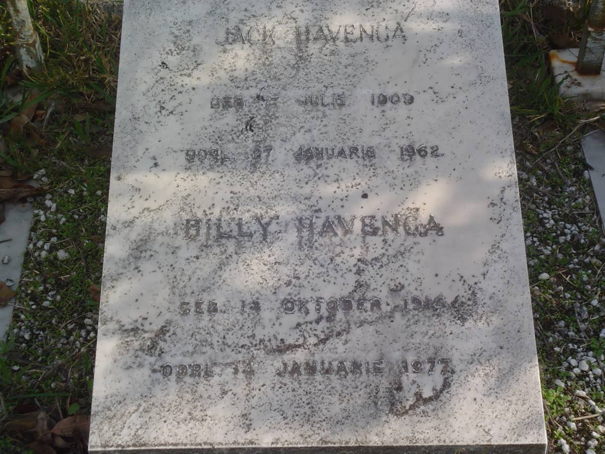 HAVENGA Jack 1909-1962 :: HAVENGA Billy 1944-1972