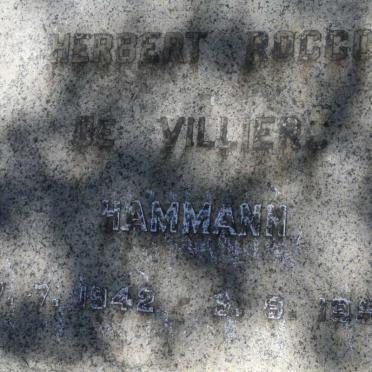 HAMMANN Herbert Rocco De Villiers 1942-1956