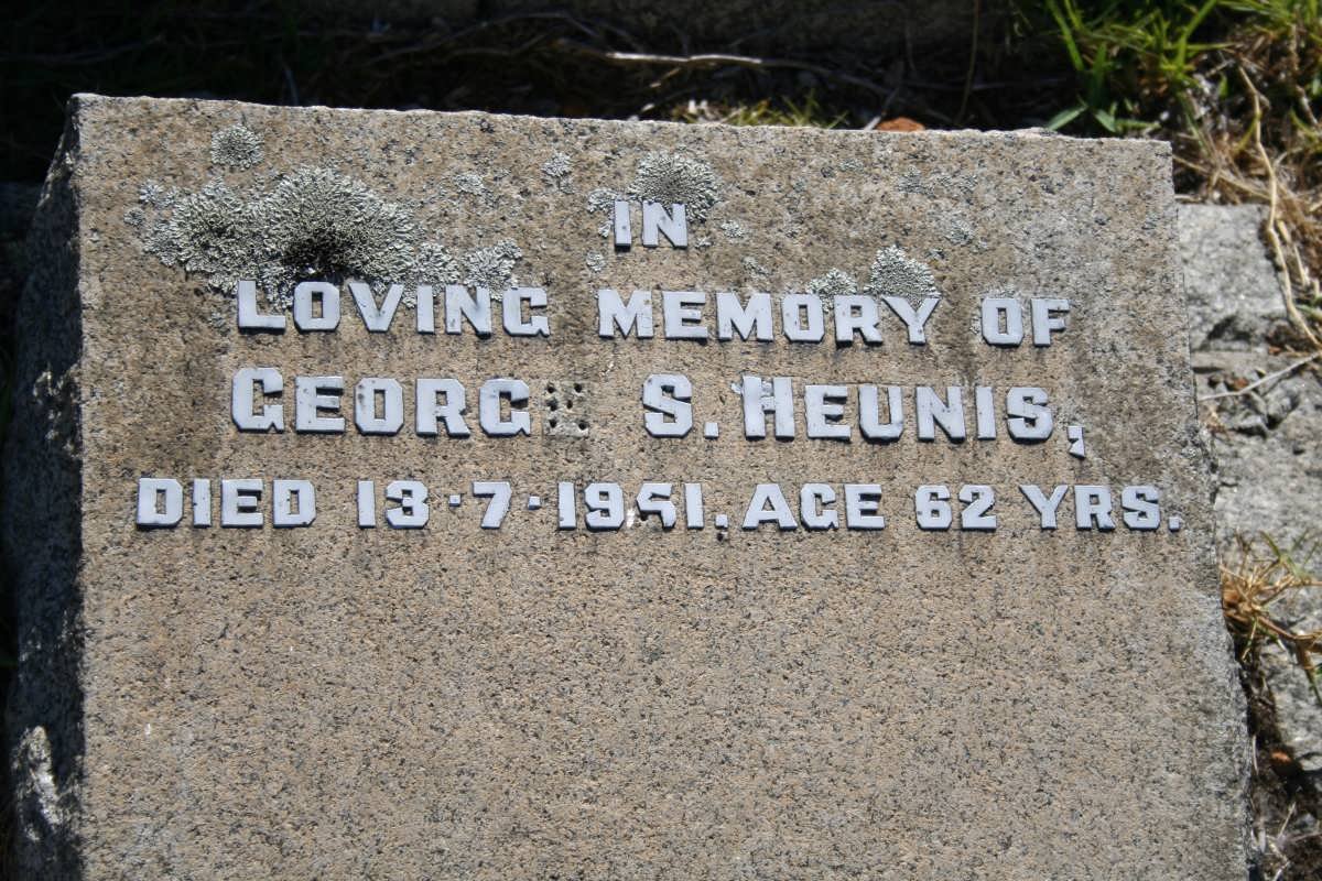 HEUNIS George S. -1951