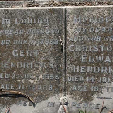 HENDRICKS Gert -1958 :: HENDRICKS Christoffel Edward -1925