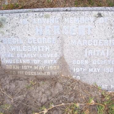 HERBERT Cecil George Wilesmith 1909-1979 &amp; Marguerite CLIFTON 1905-