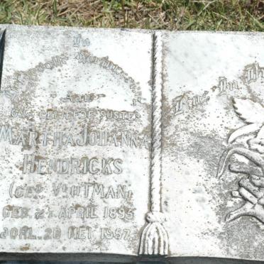 HENDRICKS Martha Johanna nee VLOTMAN 1895-1957