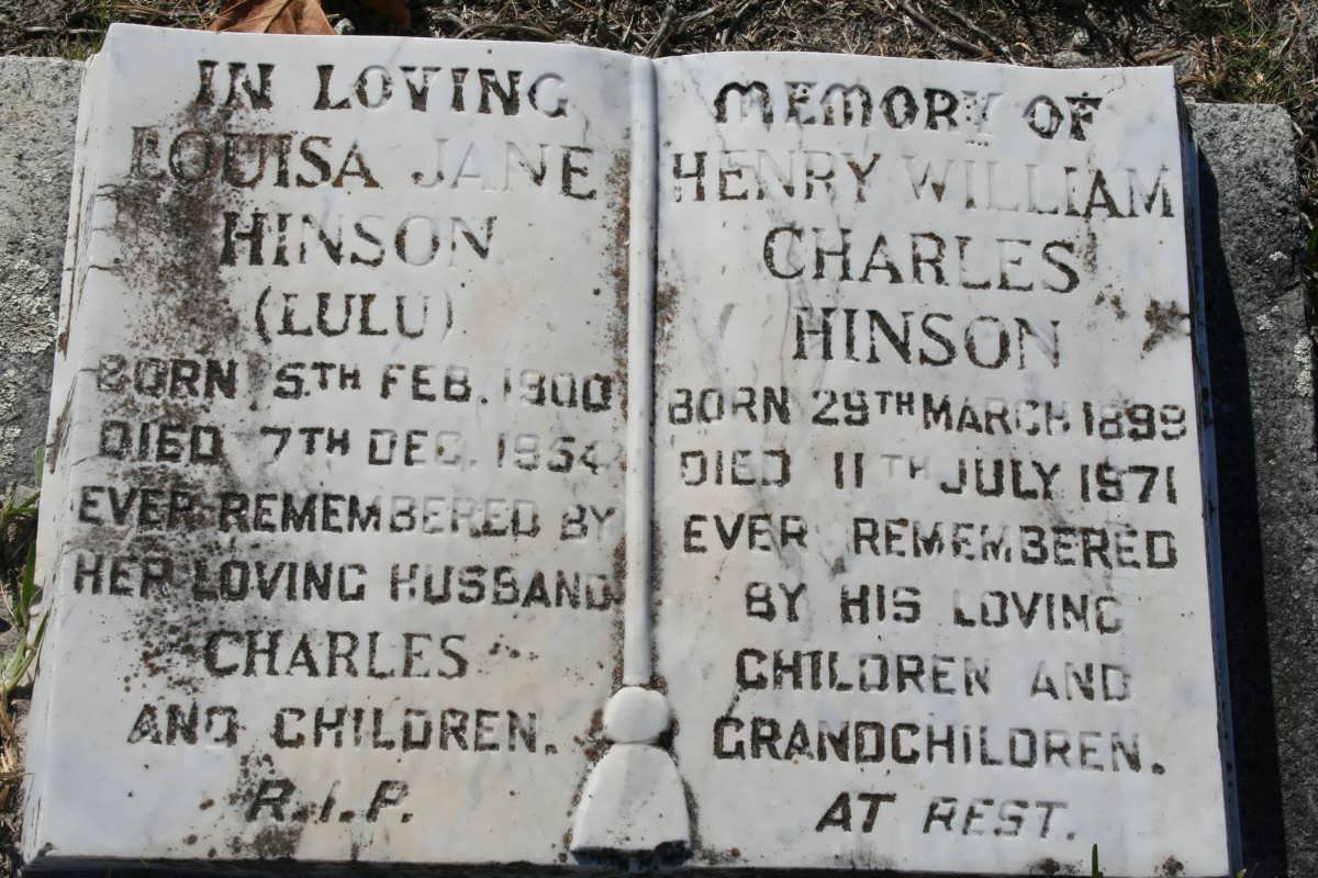 HINSON Henry William Charles 1899-1971 &amp; Louisa Jane 1900-1954