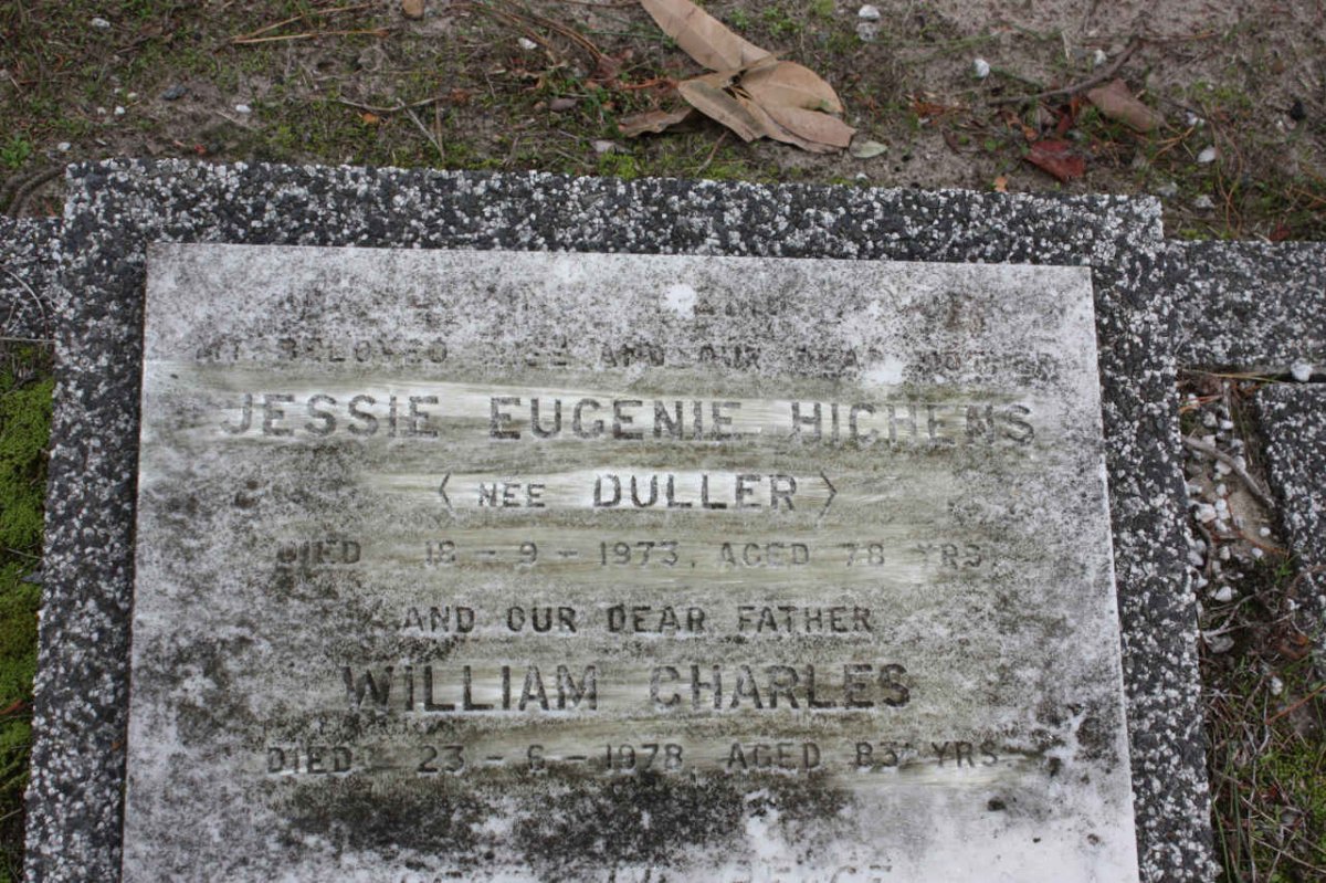 HICHENS William Charles -1978 &amp; Jessie Eugenie DULLER -1973