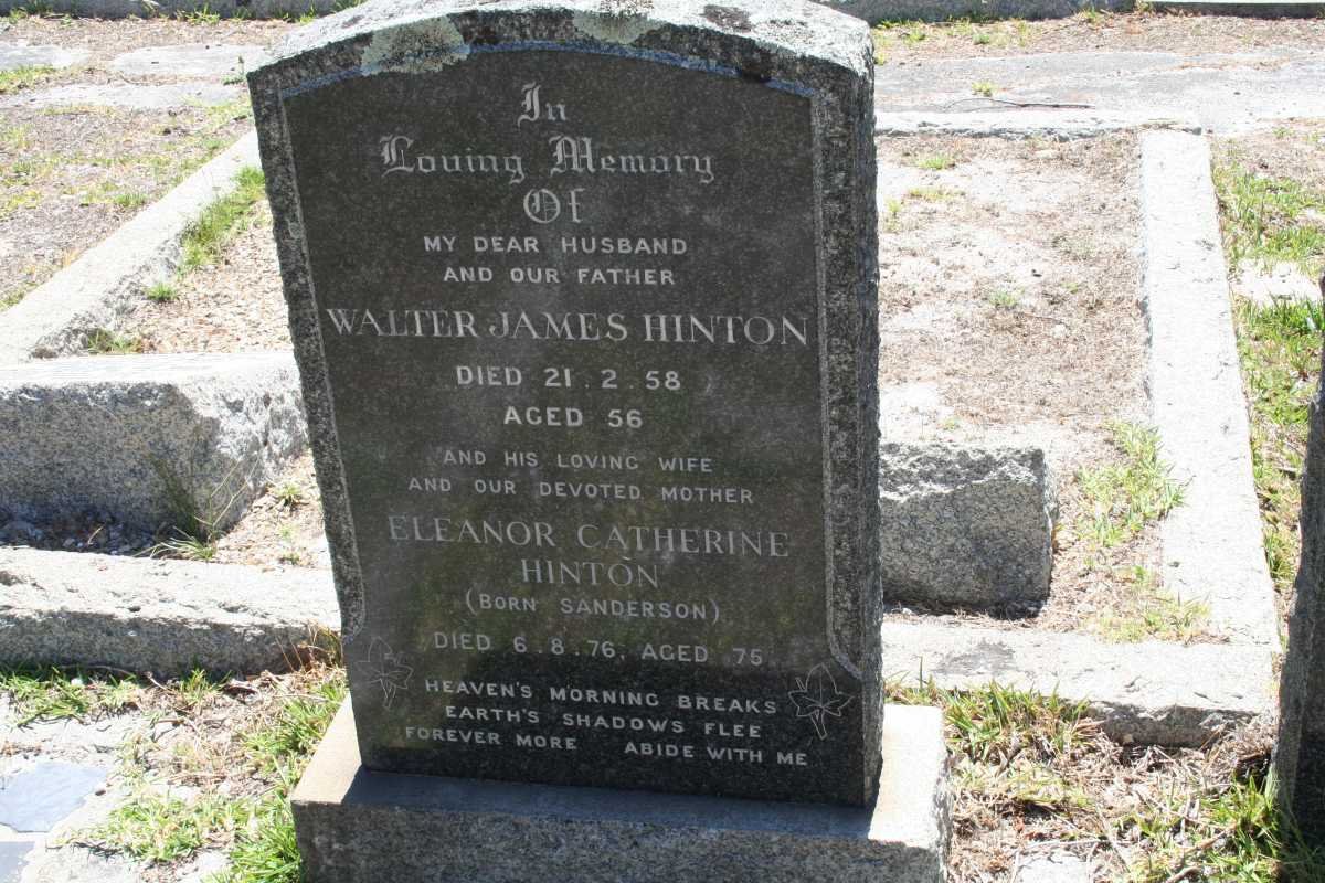 HINTON Walter James -1958 &amp; Eleanor Catherine SANDERSON -1976