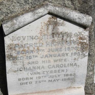 HICKFANG Alfred 1878-1957 &amp; Johanna Carolina VAN EYSSEN 1882-1960