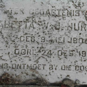 HURTER Ahetta W.J. 1906-1971