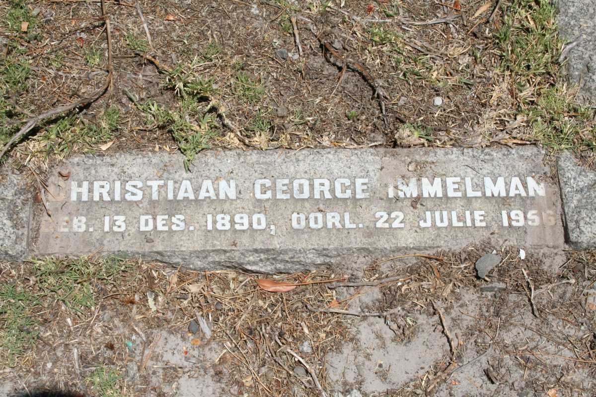 IMMELMAN  Christiaan George 1890-1956