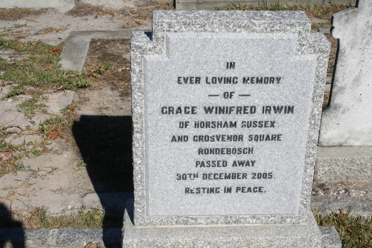 IRWIN Grace Winifred -2005
