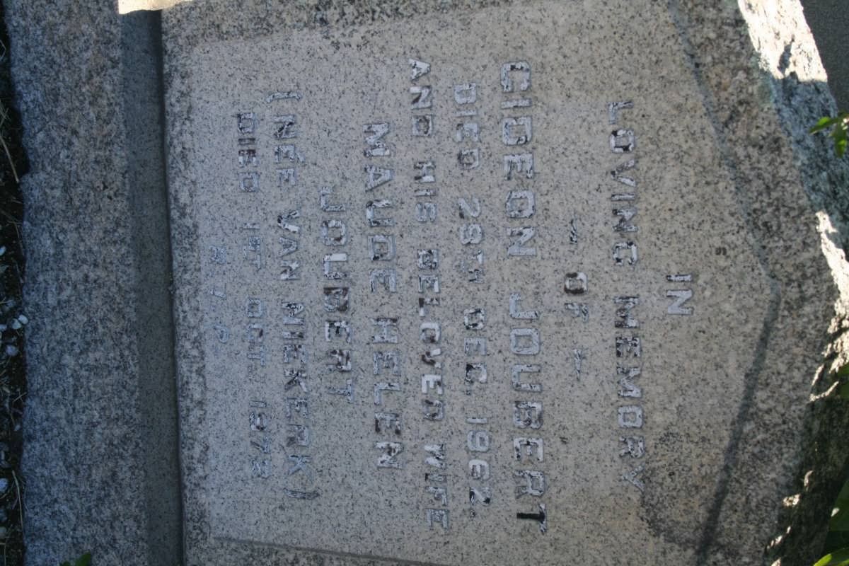 JOUBERT Gideon -1962 &amp; Maude Helen VAN NIEKERK -1972