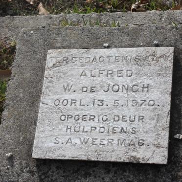JONGH Alfred W., de  -1970