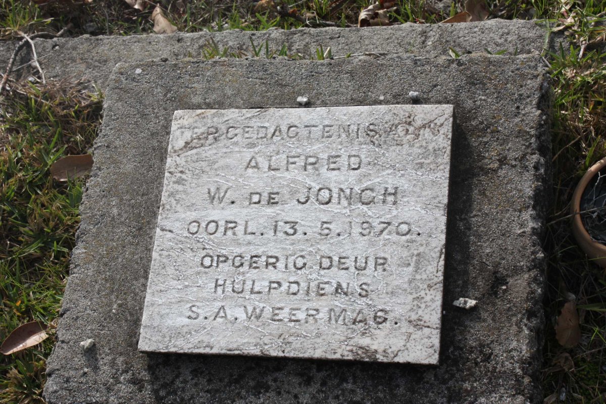 JONGH Alfred W., de  -1970